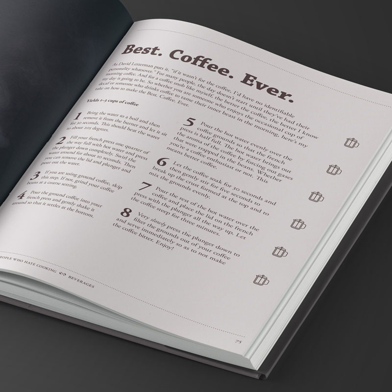 Cookbook design detail