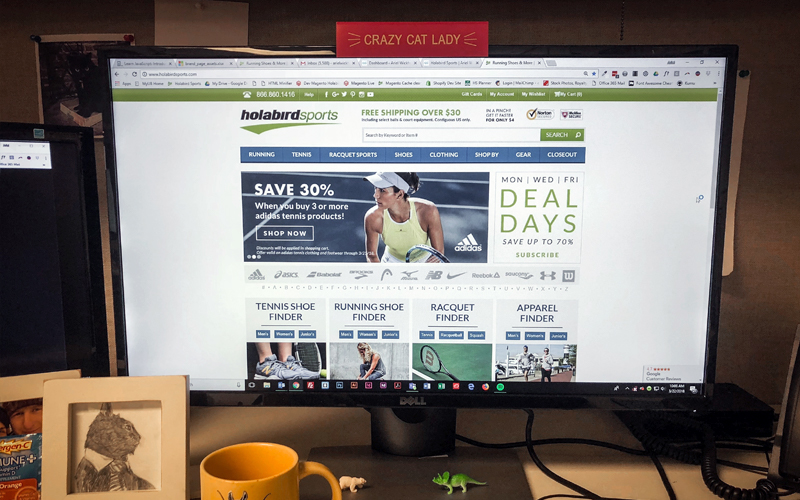 Holabird Sports website before the redesign