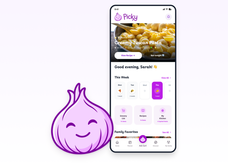 Picky App home screen
