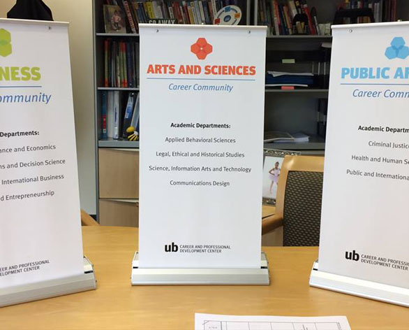 UB Career Center pull-up banners for career communities